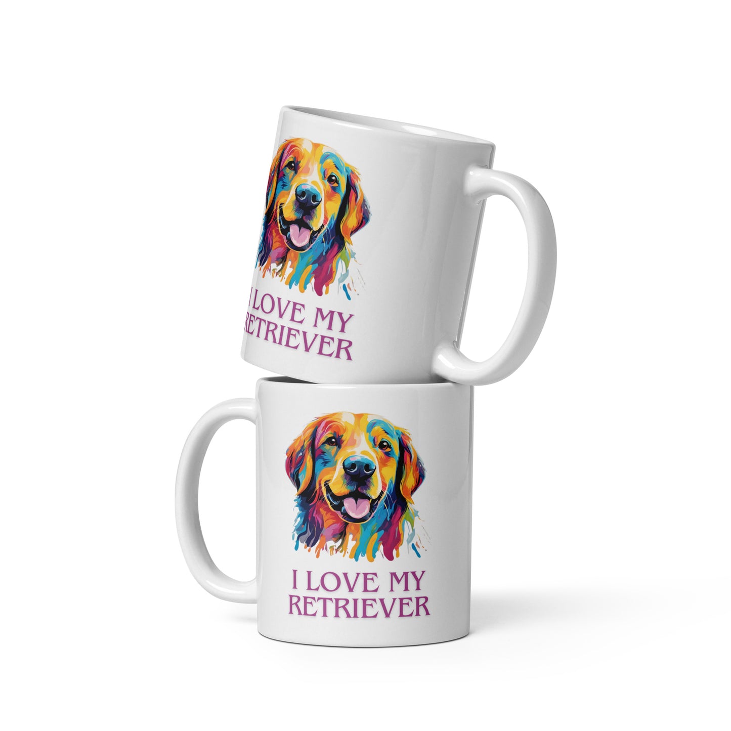 Retriever White glossy mug