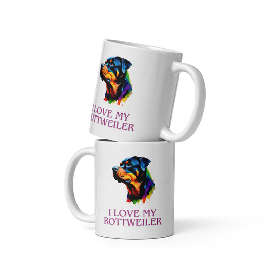 Rottweiler White glossy mug