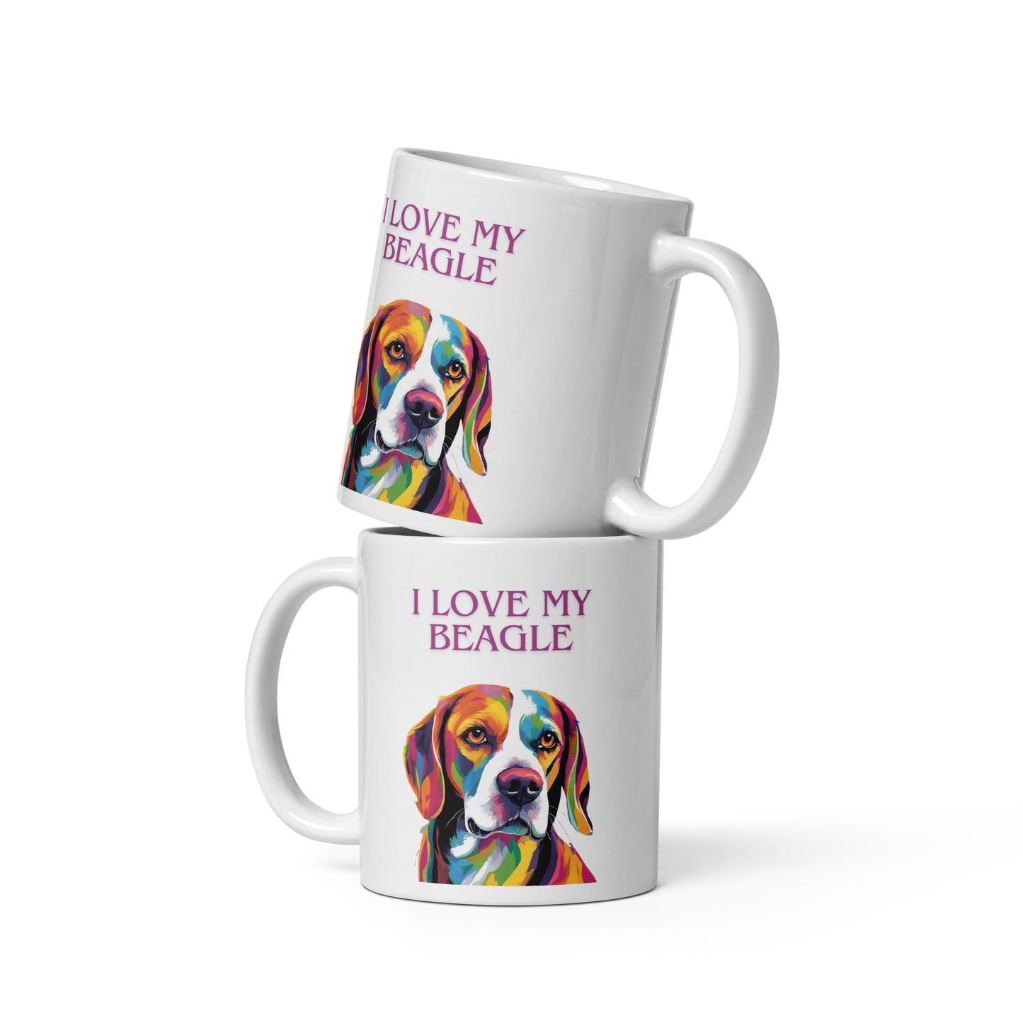 Beagle White glossy mug