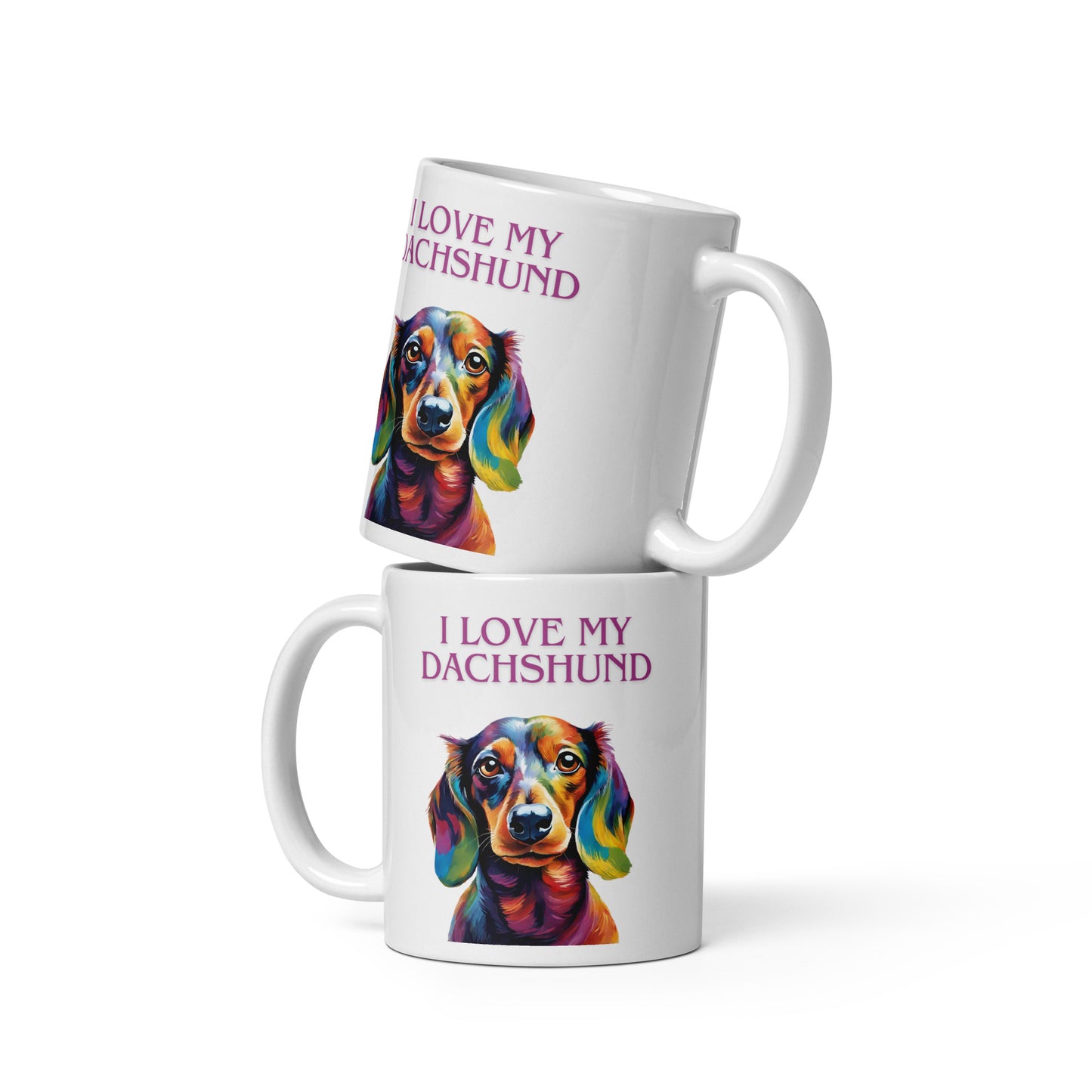 Dachshund White glossy mug