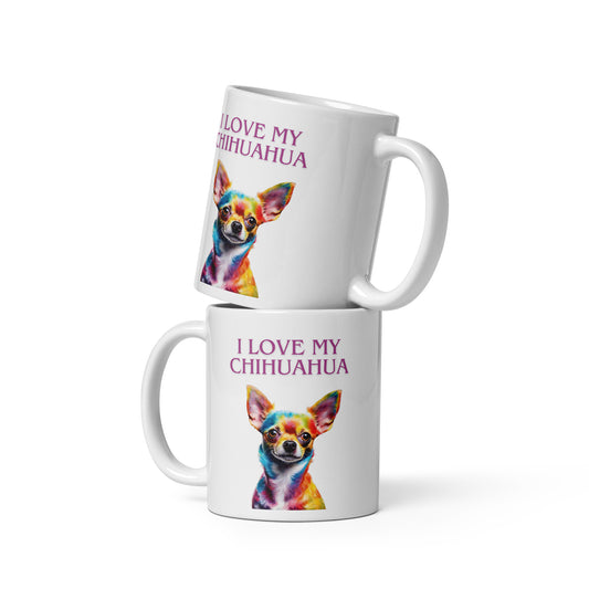 Chihuahua White glossy mug