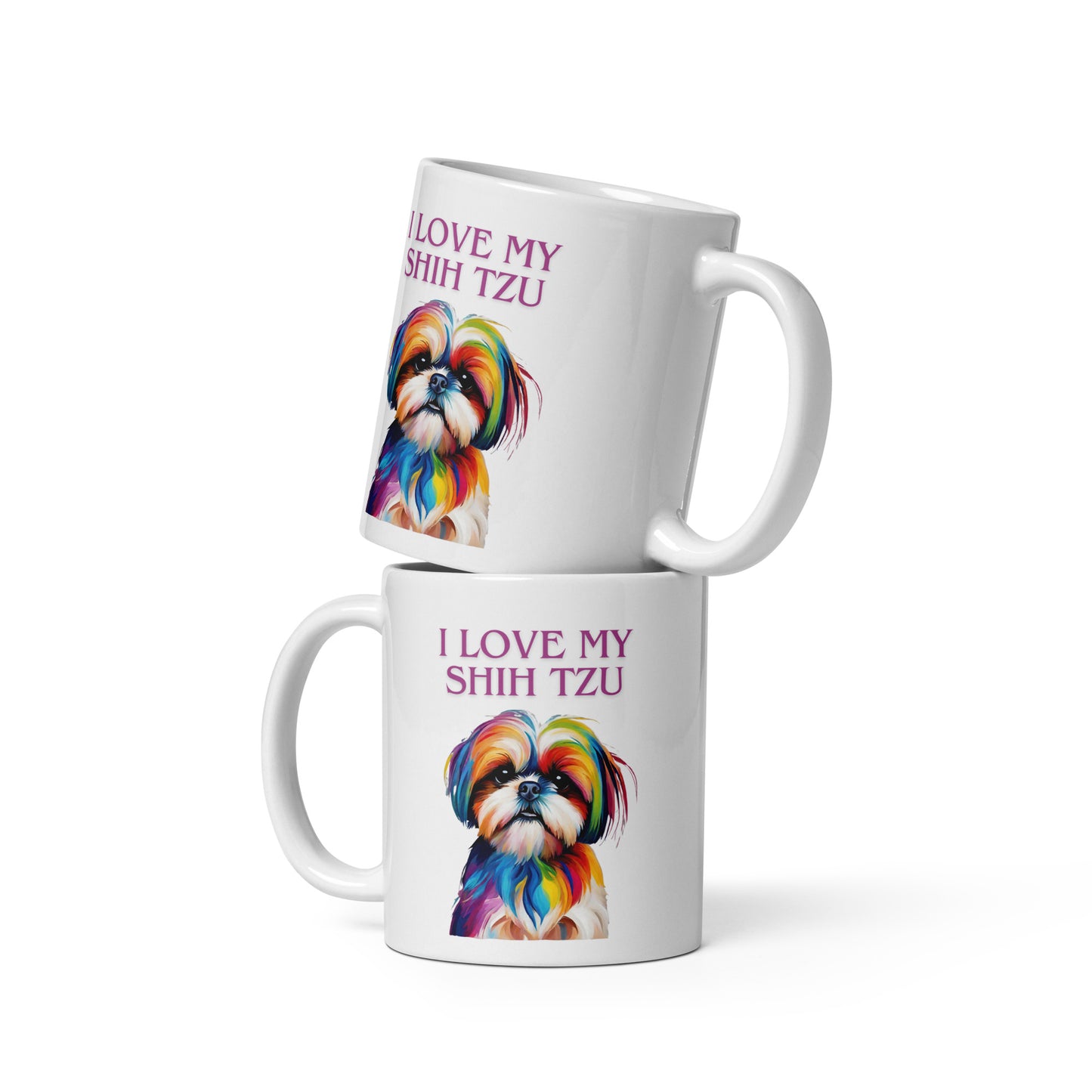 Shih Tzu White glossy mug