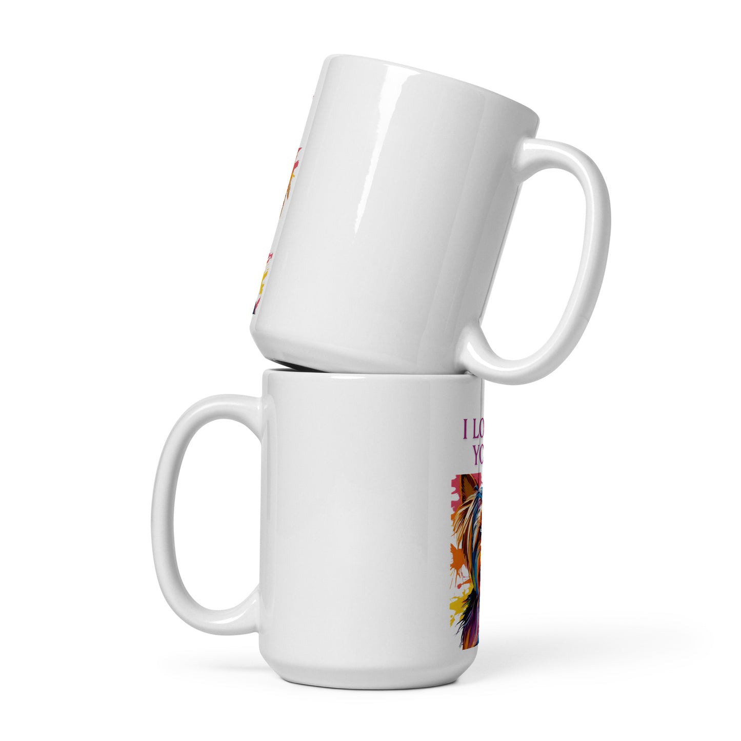 Yorkie White glossy mug