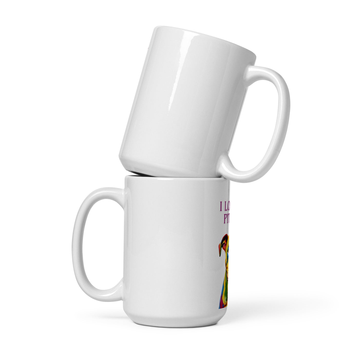 Pitbull white glossy mug