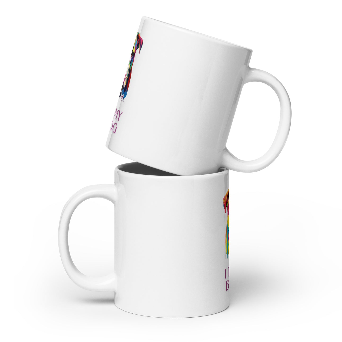 Bulldog White glossy mug