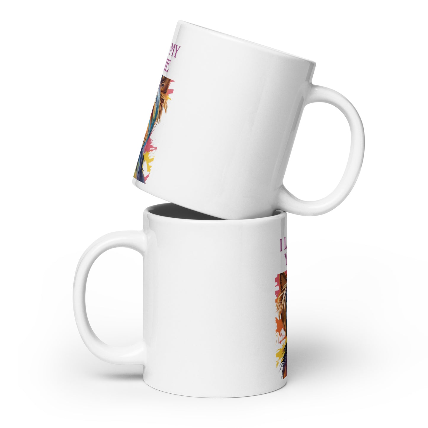 Yorkie White glossy mug