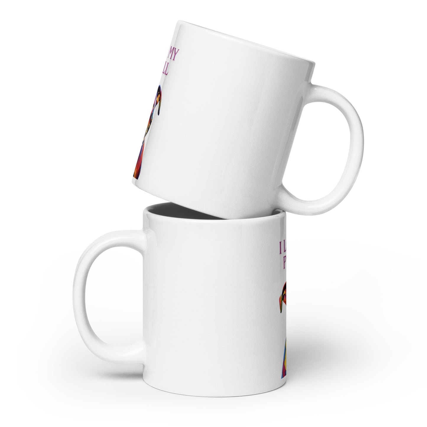 Pitbull white glossy mug